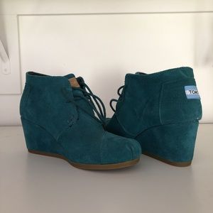 Toms Suede Kala Booties, Blue/Green